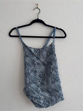 The Limited Blue Snake-Print Satin y2k Camisole